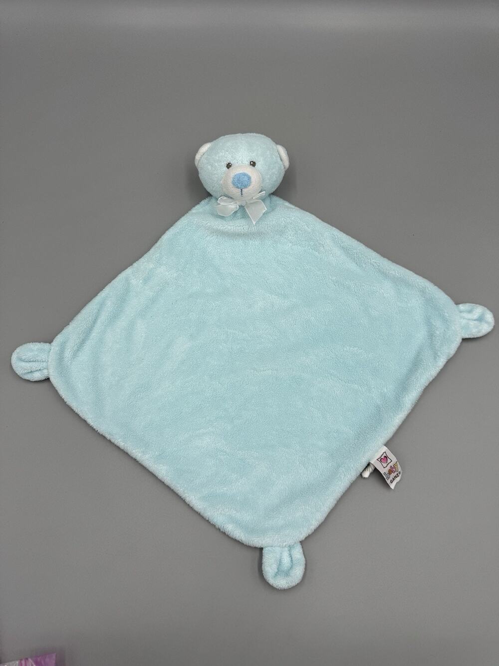 Baby Ganz Blue Teddy Bear Lovey Security Mini Blanket